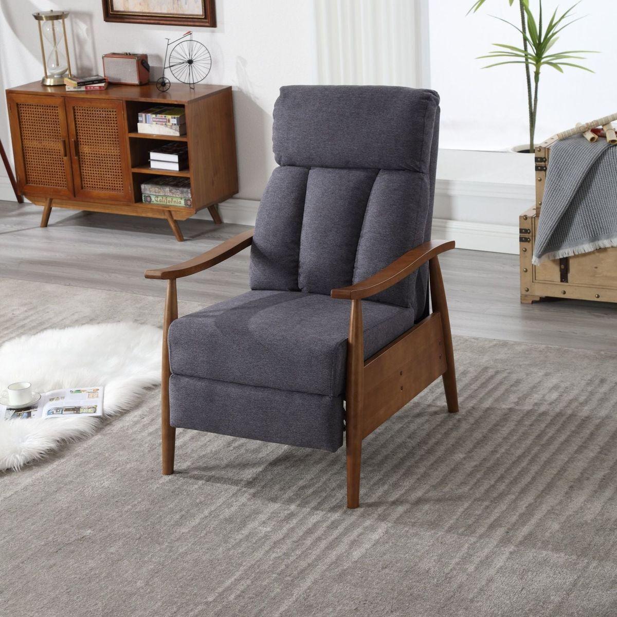 COOLMORE Wood Frame Armchair,  Modern Accent Chair Lounge Chair for Living Room