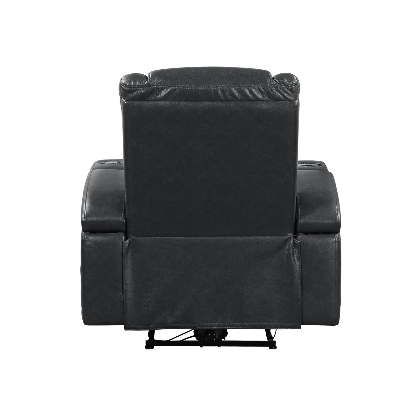 Alair Power Motion Recliner w/Bluetooth Speaker & Cooling Cup Holder, Dark Gray Leather Aire