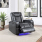 Alair Power Motion Recliner w/Bluetooth Speaker & Cooling Cup Holder, Dark Gray Leather Aire