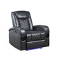 Alair Power Motion Recliner w/Bluetooth Speaker & Cooling Cup Holder, Dark Gray Leather Aire