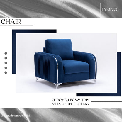 Wenona Chair, Blue Velvet