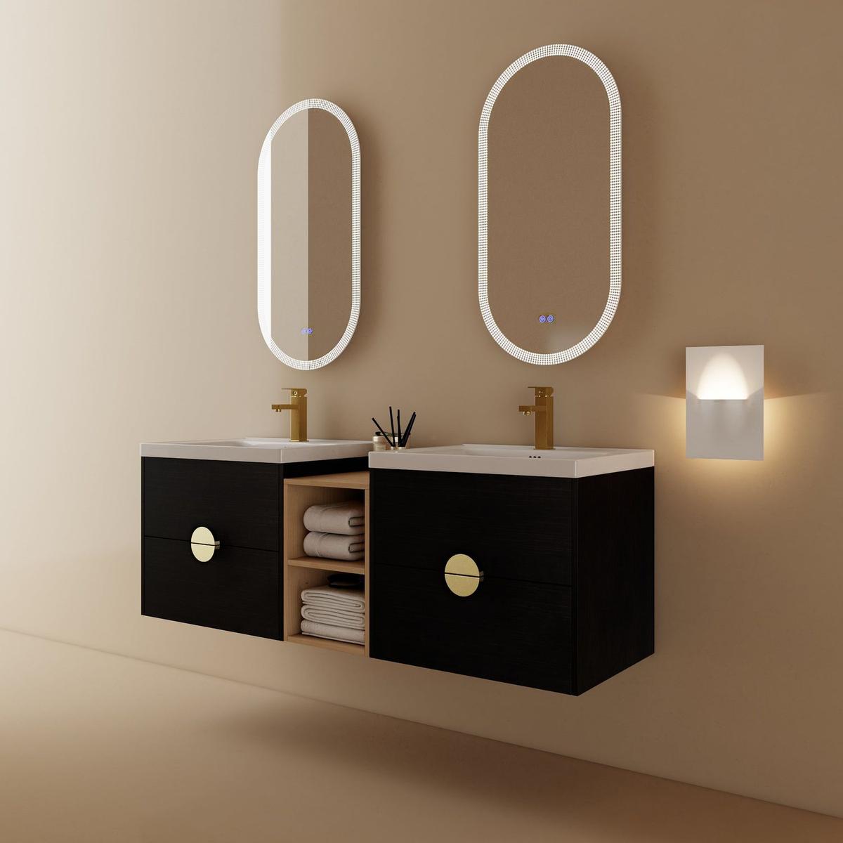 60 Inch Wall-Mounted Bathroom Vanity With Sink, and A Small Storage Shelves (KD-Packing)BVC07660BCT