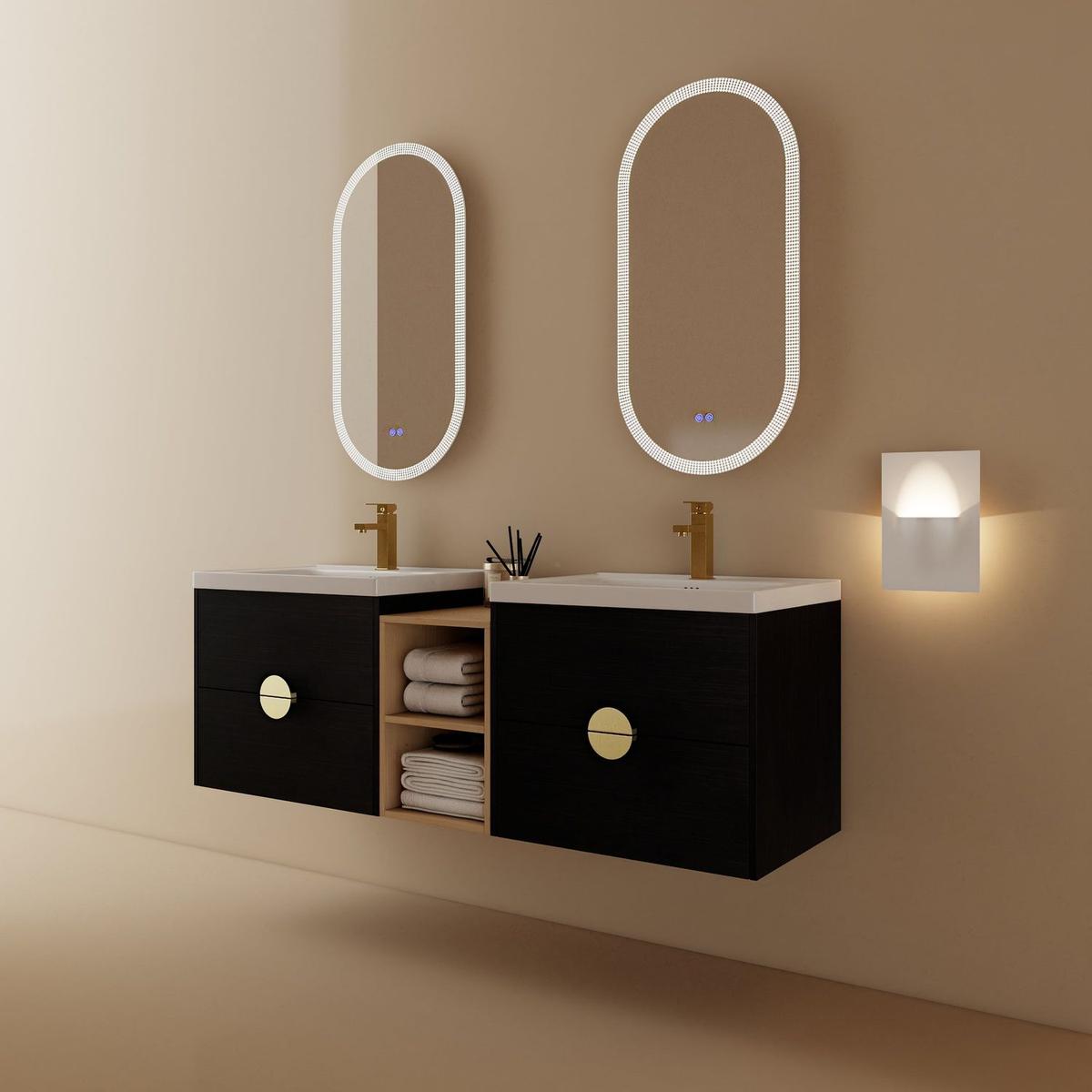 60 Inch Wall-Mounted Bathroom Vanity With Sink, and A Small Storage Shelves (KD-Packing)BVC07660BCT