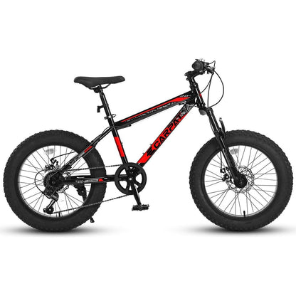 Kids Bike 20 Inch Wheels, 4" Wide Fat Tire Snow Mountain Bike Ages 8-12 Year Old, Steel Frame, 7 Speed Teenager Children Kids' Bicycles