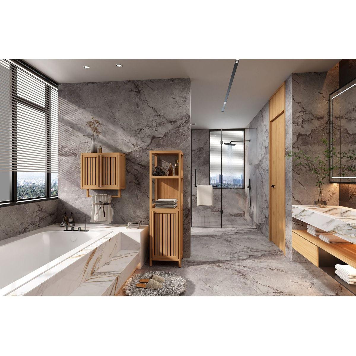 Large capacity multifunctional bamboo storage cabinet furniture for bathroom and living room