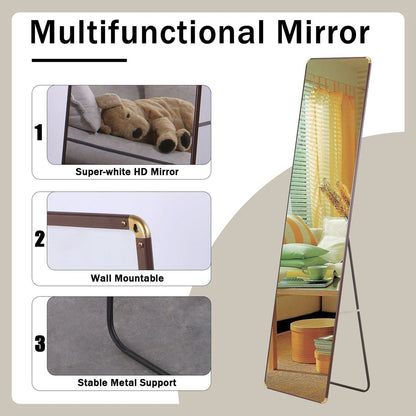 The 4th generation floor standing full-length mirror. wall mirror, bathroom makeup mirror, bedroom foyer, clothing store, wall mounted. 60 "x 16.5"