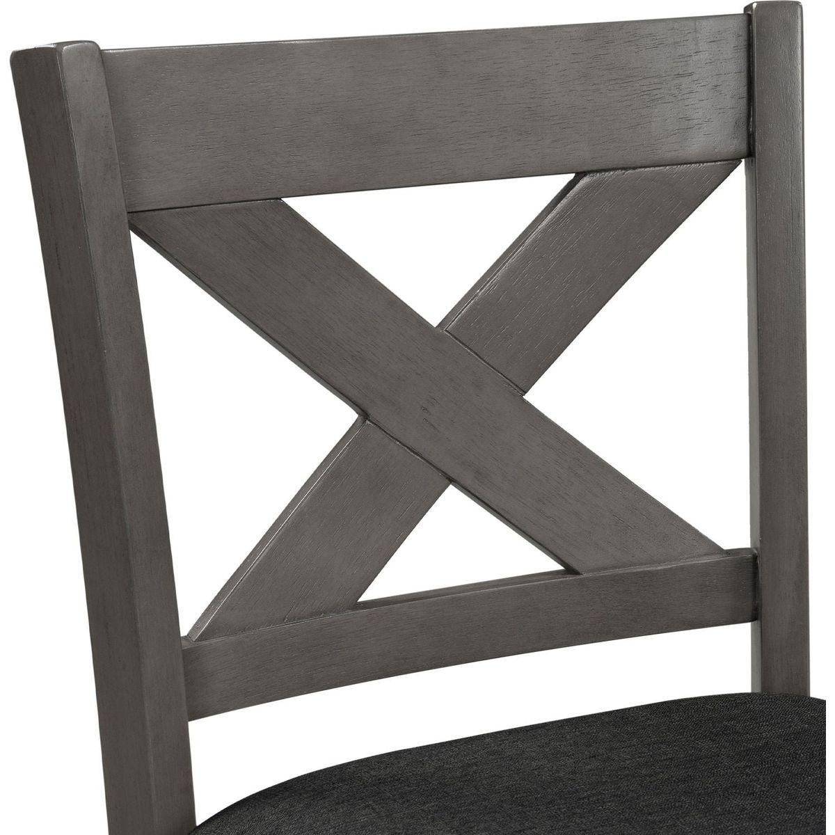 5 Pieces Counter Height Rustic Farmhouse Dining Room Wooden Bar Table Set with 4 Chairs, Gray