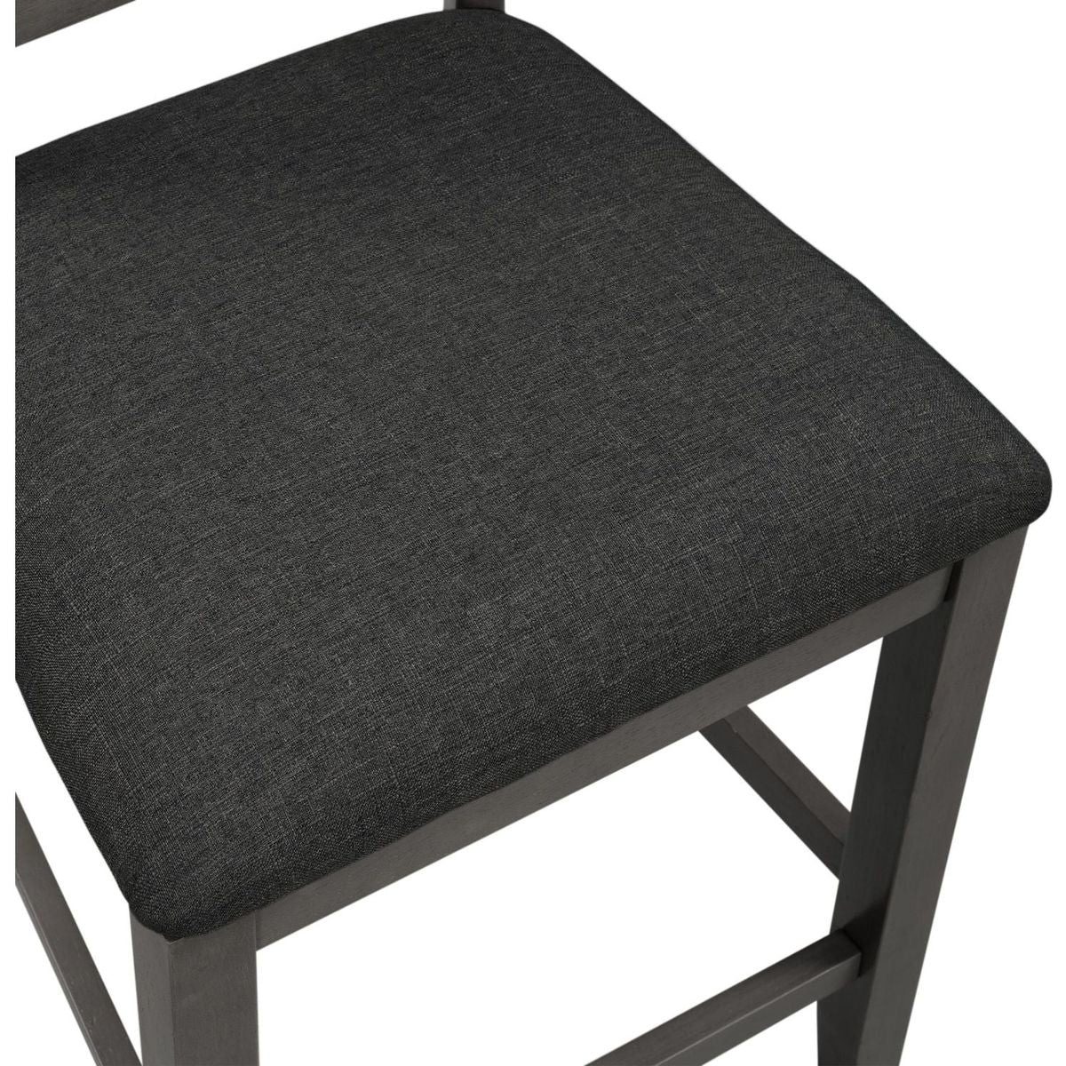 5 Pieces Counter Height Rustic Farmhouse Dining Room Wooden Bar Table Set with 4 Chairs, Gray