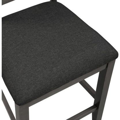 5 Pieces Counter Height Rustic Farmhouse Dining Room Wooden Bar Table Set with 4 Chairs, Gray