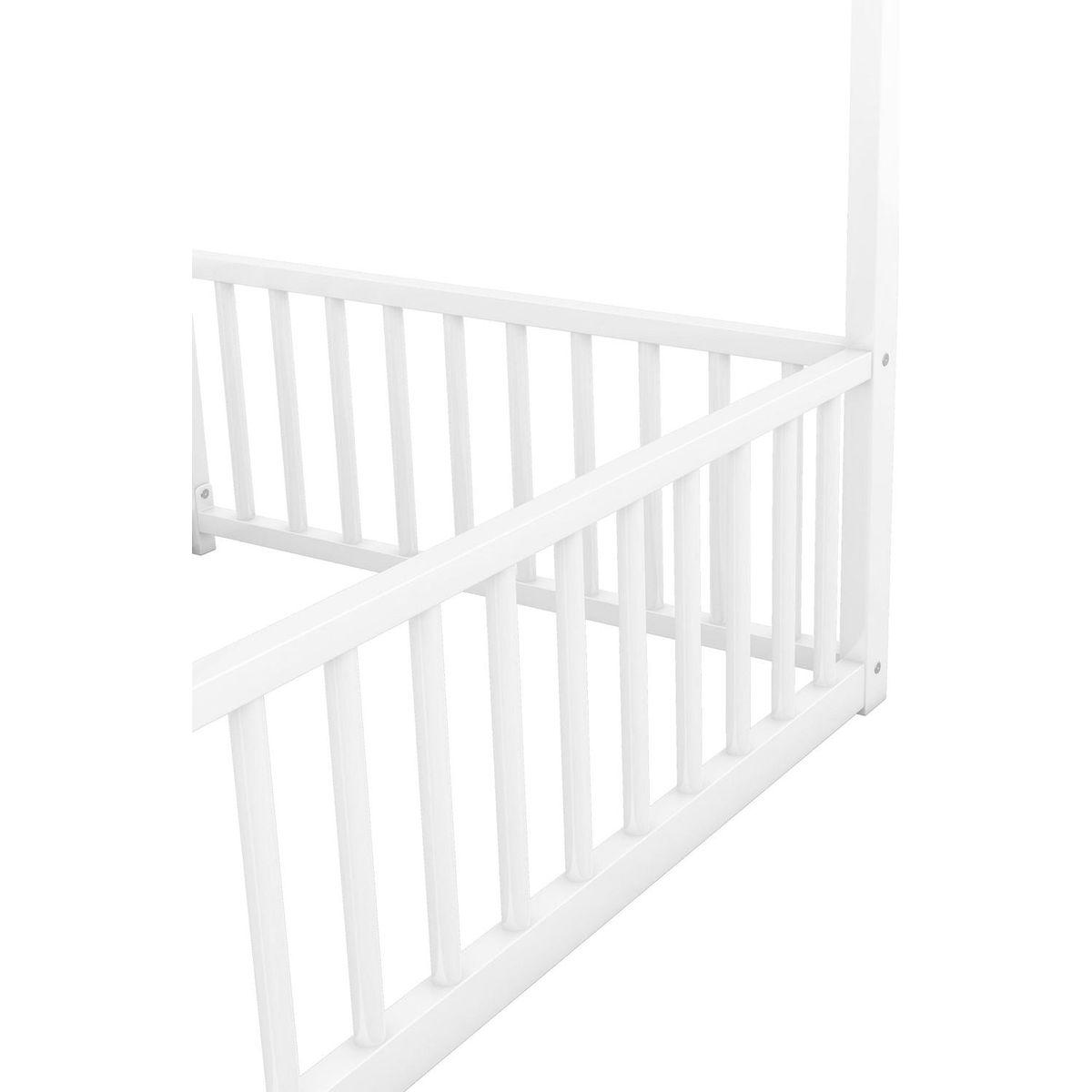 Metal Twin Size House Platform Beds, Two Shared Beds, White