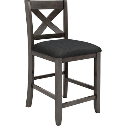 5 Pieces Counter Height Rustic Farmhouse Dining Room Wooden Bar Table Set with 4 Chairs, Gray