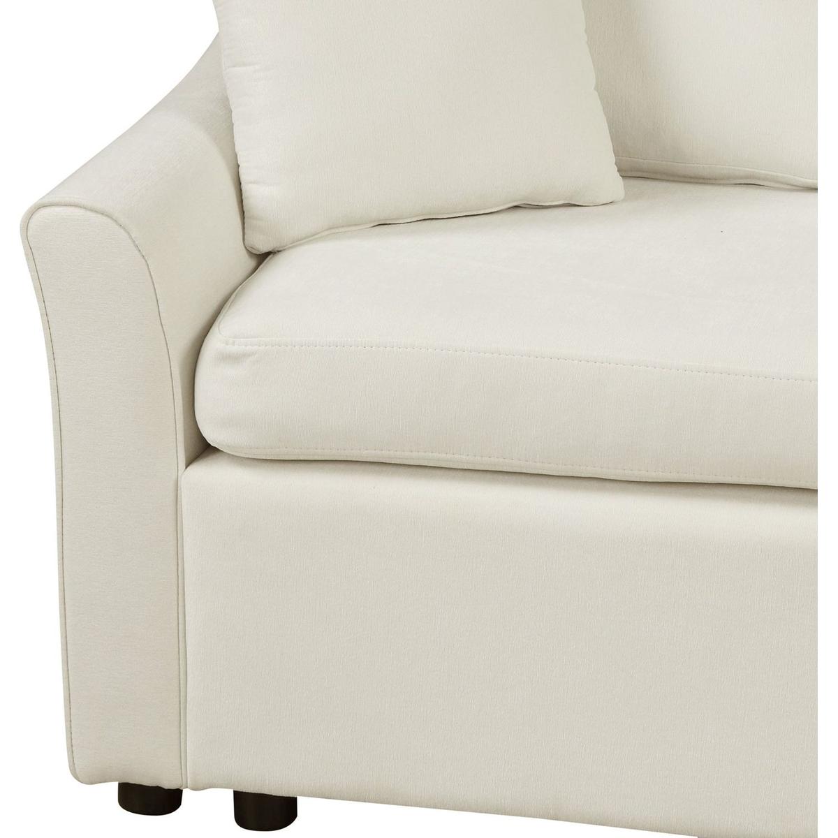 124.8"L-shaped Sofa Convertible Sofa Bed Pull Out Sofa Sleeper with Two Back Pillows, Two USB Ports and Two Power Sockets for Living Room, Beige