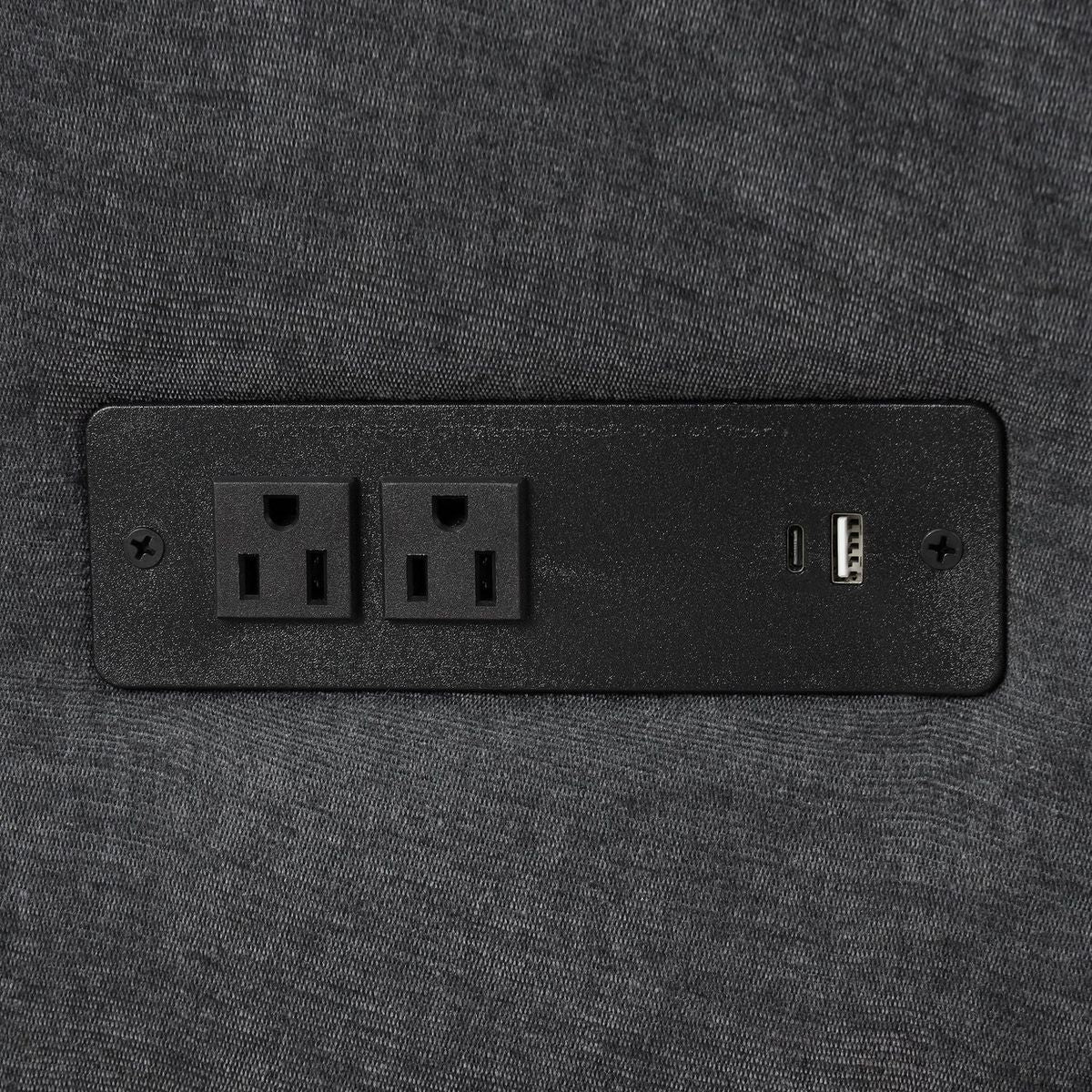 124.8"L-shaped Sofa Convertible Sofa Bed Pull Out Sofa Sleeper with Two Back Pillows, Two USB Ports and Two Power Sockets for Living Room, Gray