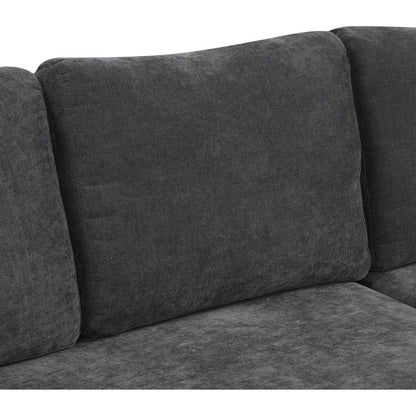 124.8"L-shaped Sofa Convertible Sofa Bed Pull Out Sofa Sleeper with Two Back Pillows, Two USB Ports and Two Power Sockets for Living Room, Gray