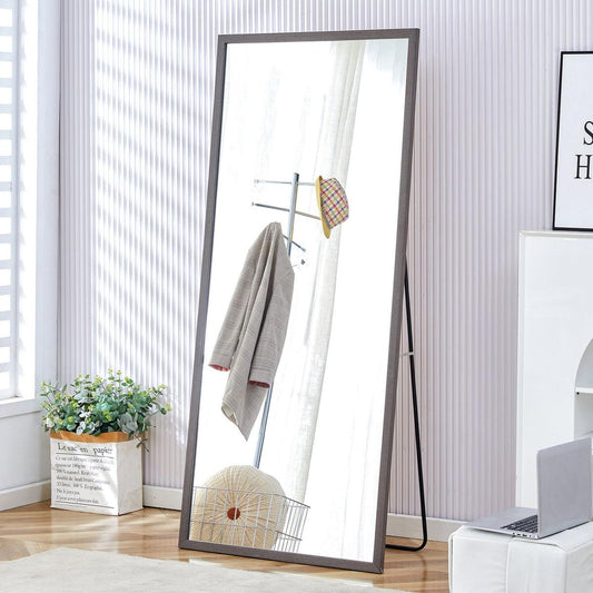 Fourth generation solid wood frame full-length mirror, dressing mirror, bedroom porch, decorative mirror, clothing store, floor standing large mirror, wall mounted. 71 "x 31.5"