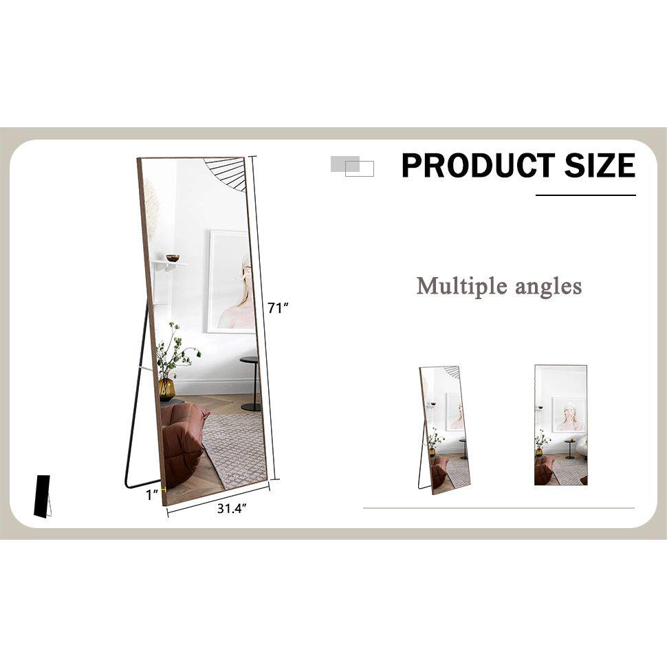 Fourth generation solid wood frame long mirror, dressing mirror, bedroom foyer, decorative mirror, clothing store, floor to ceiling mirror, wall mounted. 71 "x 31.4"