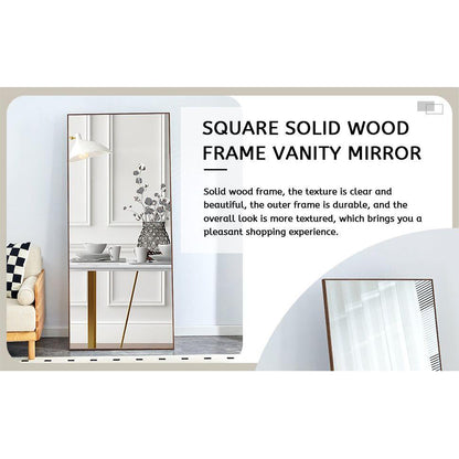 Fourth generation solid wood frame long mirror, dressing mirror, bedroom foyer, decorative mirror, clothing store, floor to ceiling mirror, wall mounted. 71 "x 31.4"