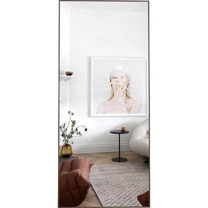 Fourth generation solid wood frame long mirror, dressing mirror, bedroom foyer, decorative mirror, clothing store, floor to ceiling mirror, wall mounted. 71 "x 31.4"