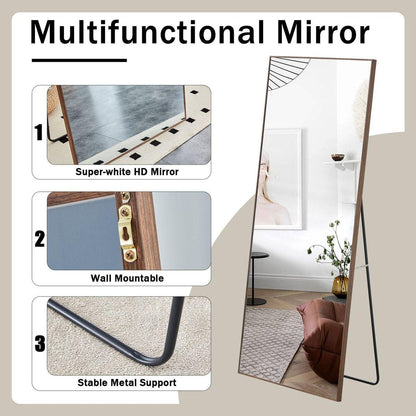 Fourth generation solid wood frame long mirror, dressing mirror, bedroom foyer, decorative mirror, clothing store, floor to ceiling mirror, wall mounted. 71 "x 31.4"