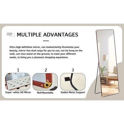 The 4th generation floor standing full-length mirror. wall mirror, bathroom makeup mirror, bedroom foyer, clothing store, wall mounted. 65 "x 23.2"