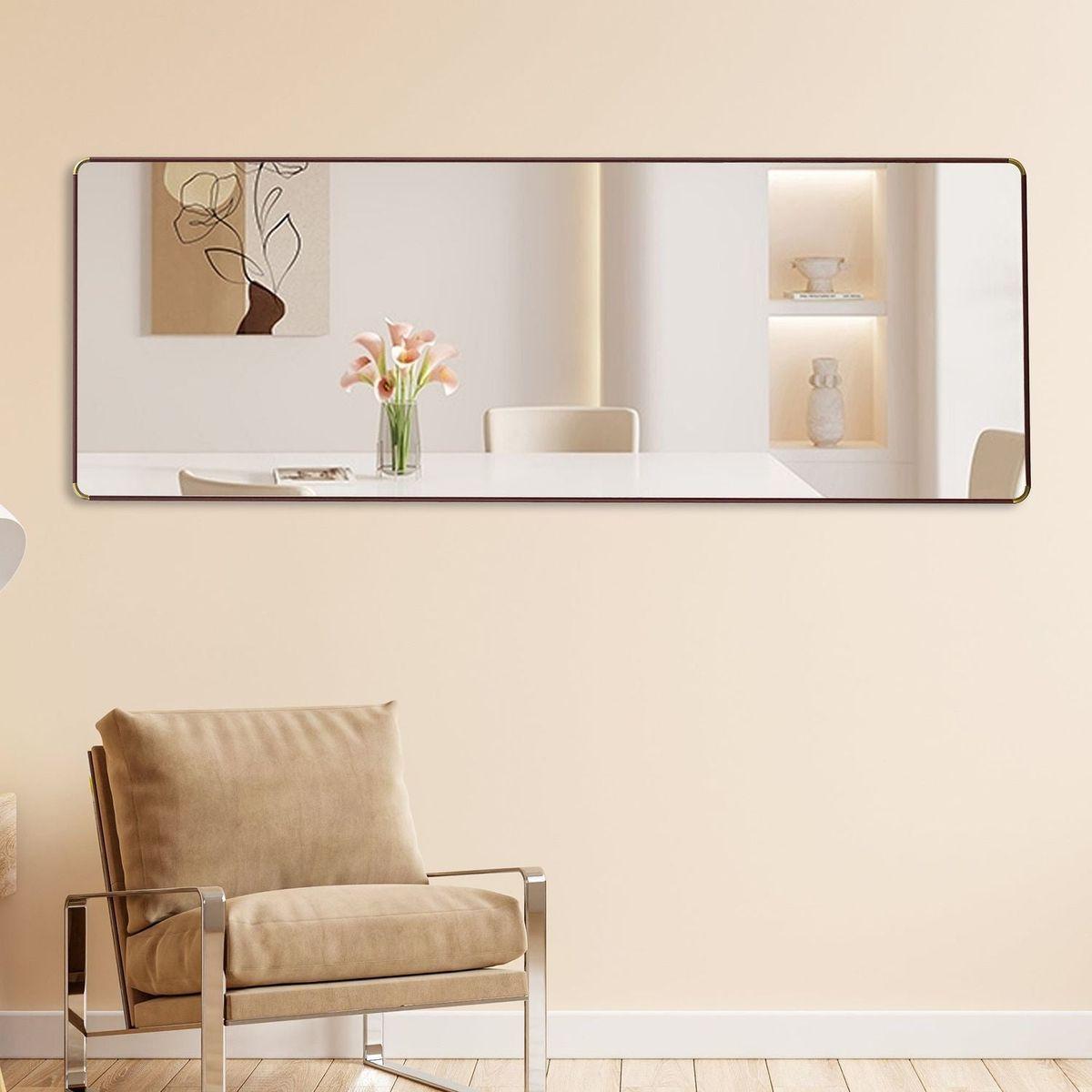 The 4th generation floor standing full-length mirror. wall mirror, bathroom makeup mirror, bedroom foyer, clothing store, wall mounted. 65 "x 23.2"