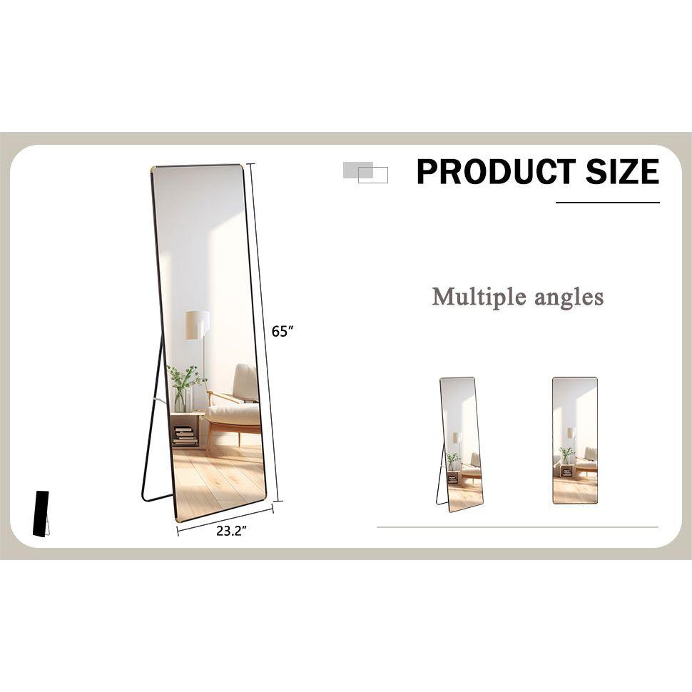 The 4th generation floor standing full-length mirror. wall mirror, bathroom makeup mirror, bedroom foyer, clothing store, wall mounted. 65 "x 23.2"