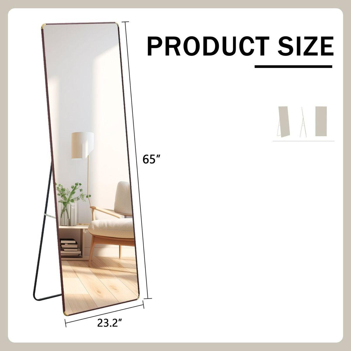 The 4th generation floor standing full-length mirror. wall mirror, bathroom makeup mirror, bedroom foyer, clothing store, wall mounted. 65 "x 23.2"