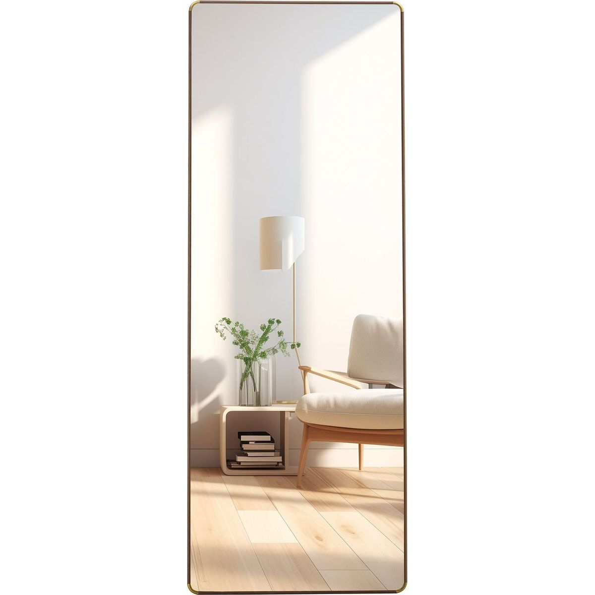 The 4th generation floor standing full-length mirror. wall mirror, bathroom makeup mirror, bedroom foyer, clothing store, wall mounted. 65 "x 23.2"