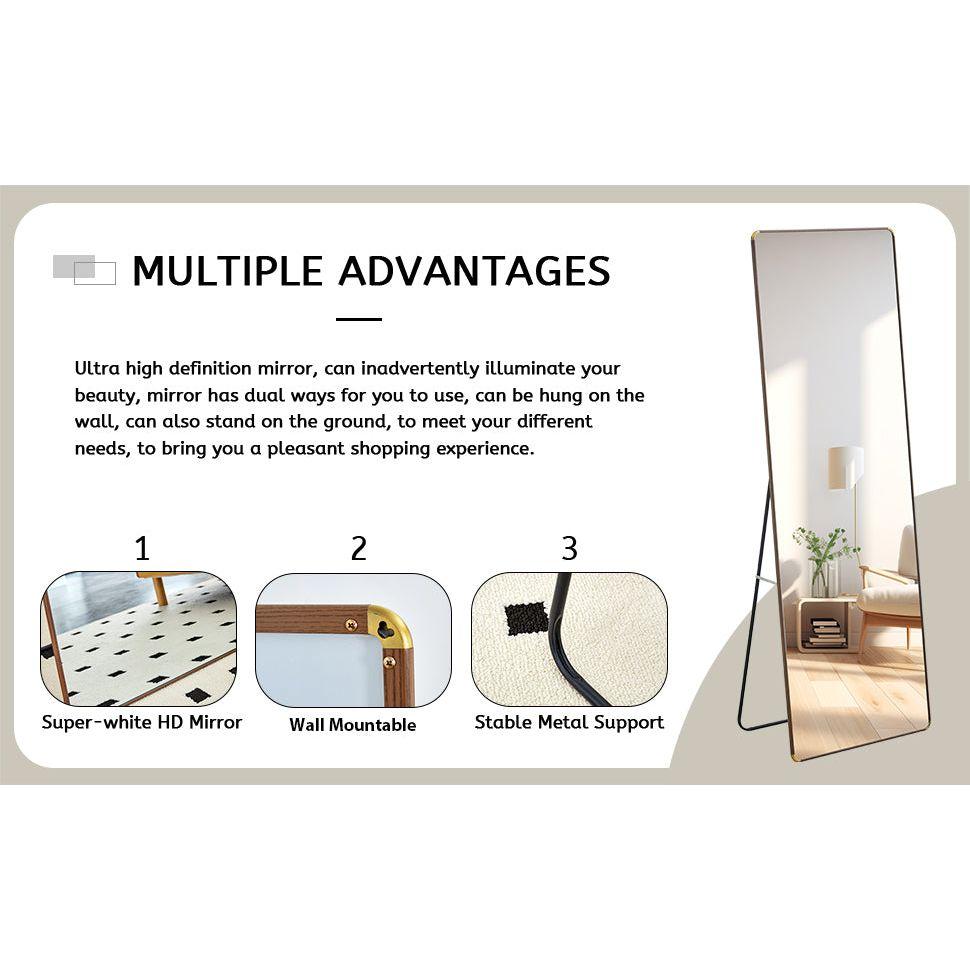 The 4th generation floor standing full-length mirror. wall mirror, bathroom makeup mirror, bedroom foyer, clothing store, wall mounted. 65 "x 23.2"