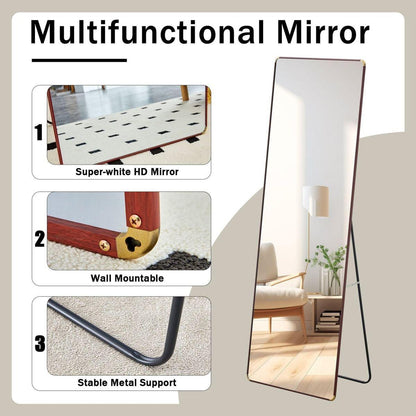 The 4th generation floor standing full-length mirror. wall mirror, bathroom makeup mirror, bedroom foyer, clothing store, wall mounted. 65 "x 23.2"