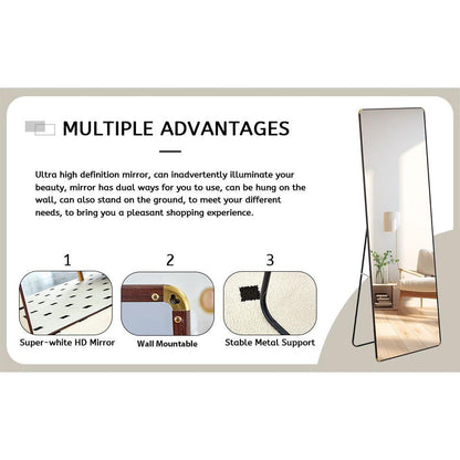 The 4th generation floor standing full-length mirror. wall mirror, bathroom makeup mirror, bedroom foyer, clothing store, wall mounted. 65 "x 23.2"