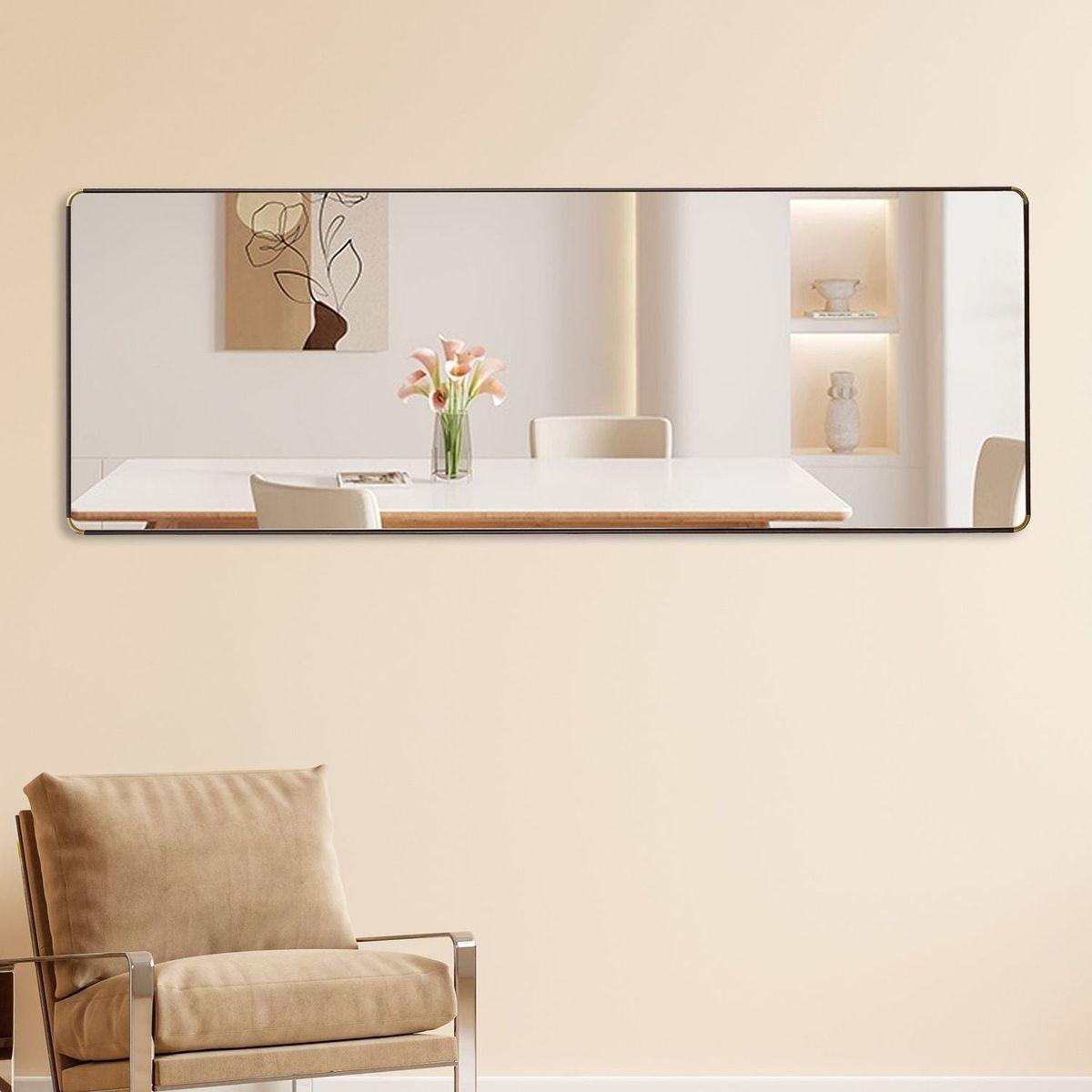 The 4th generation floor standing full-length mirror. wall mirror, bathroom makeup mirror, bedroom foyer, clothing store, wall mounted. 65 "x 23.2"