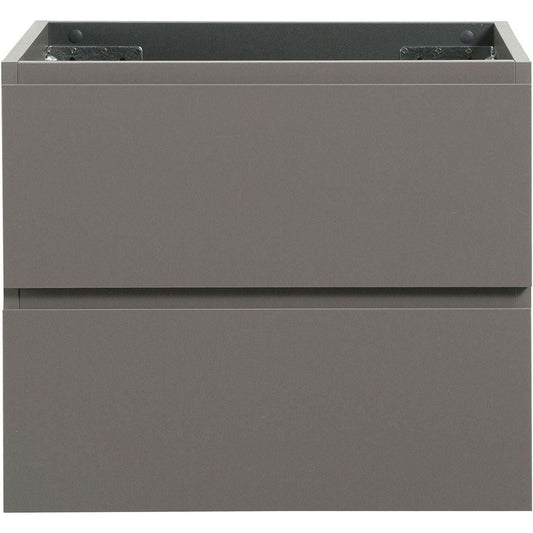 Alice-24W-102,Wall mount cabinet WITHOUT basin, Gray color, with two drawers, Pre-assembled