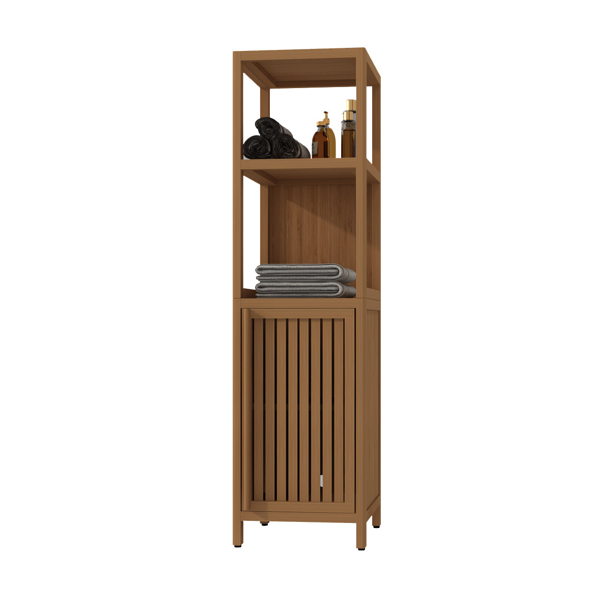 Large capacity multifunctional bamboo storage cabinet furniture for bathroom and living room