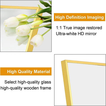 The 4rd generation aluminum alloy metal frame wall mounted full body mirror, bathroom makeup mirror, bedroom entrance, decorative mirror, quality upgrade, 48 "x 13.8"