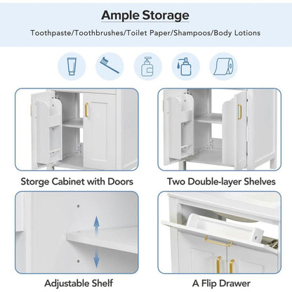 24"Bathroom Vanity Combo with Ceramic sink, Luxurious Space-Saving Vanity - W24"xD18"xH34"inch, 2 Soft-Close Doors