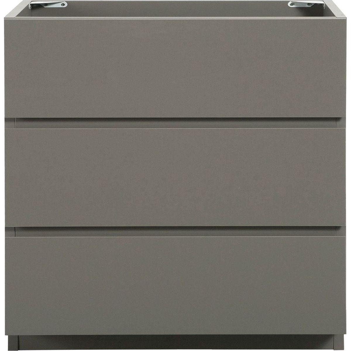 Alice-30F-102,Floor cabinet WITHOUT basin, Gray color, With three drawers, Pre-assembled