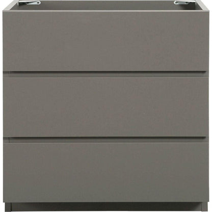 Alice-30F-102,Floor cabinet WITHOUT basin, Gray color, With three drawers, Pre-assembled
