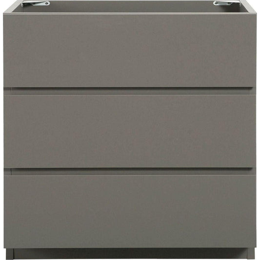 Alice-30F-102,Floor cabinet WITHOUT basin, Gray color, With three drawers, Pre-assembled