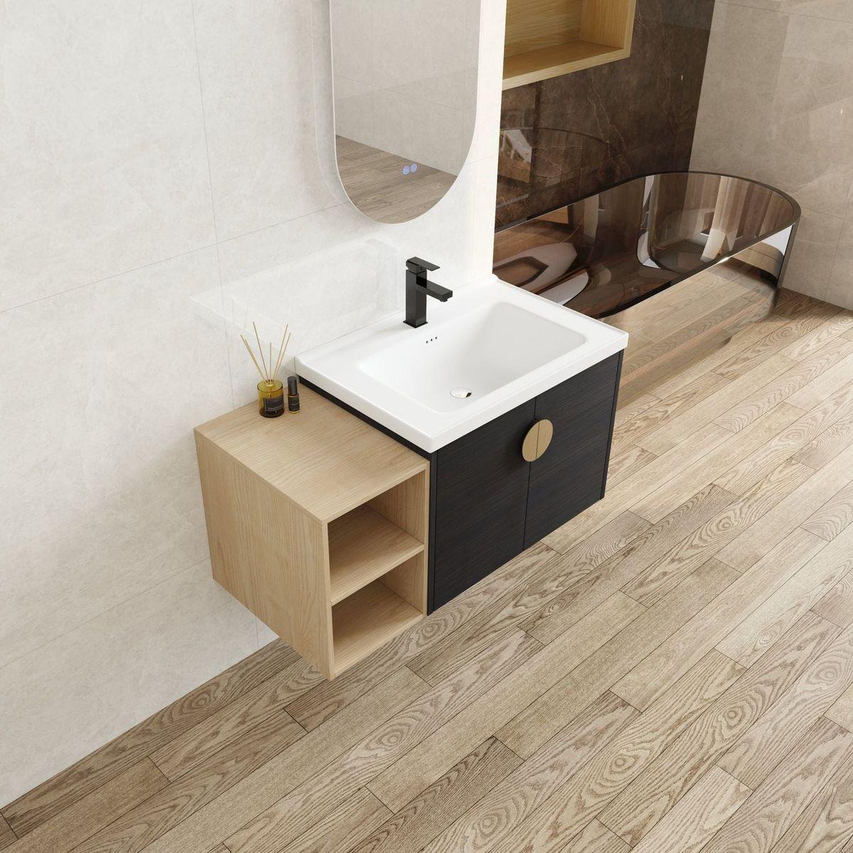 40 Inch Soft Close Doors Bathroom Vanity With Sink, and A Small Storage Shelves(BVC06328BCT-BVC07412LTK)