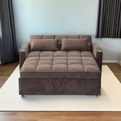 Lazy Sofa Bed,Luxury Seating Foldable Sofa Bed, Sofa velvet pull-out bed, Adjustable Back And With USB Port and Swivel Phone Stand