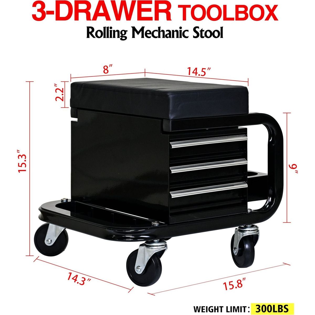 Heavy Duty Workshop Bench - Rolling Bench For Garages And Workshops With 360 Degree Swivel Wheels - Ideal Mechanical Bench or Workshop Bench