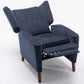 Mid Century Chenille Wingback Recliner Chair, Button Tufted Design Pushback Recliner Chair with Armrest and Solid Wood Legs, for Bedroom Living Room, Navy Blue