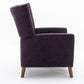 Mid Century Chenille Wingback Recliner Chair, Button Tufted Design Pushback Recliner Chair with Armrest and Solid Wood Legs, for Bedroom Living Room, Purple