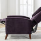 Mid Century Chenille Wingback Recliner Chair, Button Tufted Design Pushback Recliner Chair with Armrest and Solid Wood Legs, for Bedroom Living Room, Purple