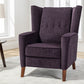 Mid Century Chenille Wingback Recliner Chair, Button Tufted Design Pushback Recliner Chair with Armrest and Solid Wood Legs, for Bedroom Living Room, Purple