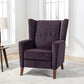 Mid Century Chenille Wingback Recliner Chair, Button Tufted Design Pushback Recliner Chair with Armrest and Solid Wood Legs, for Bedroom Living Room, Purple