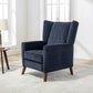 Mid Century Chenille Wingback Recliner Chair, Button Tufted Design Pushback Recliner Chair with Armrest and Solid Wood Legs, for Bedroom Living Room, Navy Blue