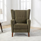 Mid Century Chenille Wingback Recliner Chair, Button Tufted Design Pushback Recliner Chair with Armrest and Solid Wood Legs, for Bedroom Living Room, Green