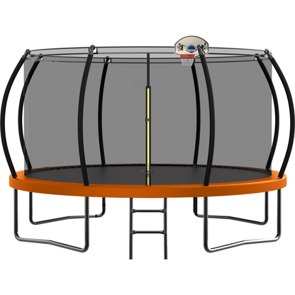 12FT Recreational Trampoline with Enclosure for Kids Adults, ASTM Approved, Outdoor Trampoline with Wind Stakes and Ladder for Kids Apex Series,12FOOT Trampoline